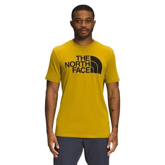 The North Face Half Dome Short-Sleeve T-Shirt for Men - Mineral Gold/TNF Black - - Picture 1 of 3